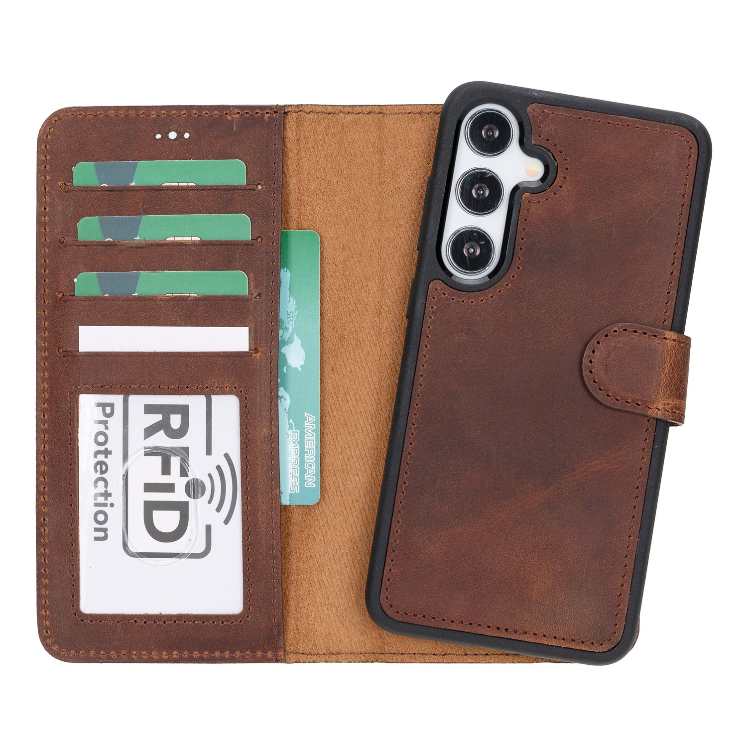 Magic Samsung Galaxy S24 Series Detachable Leather Wallet Case