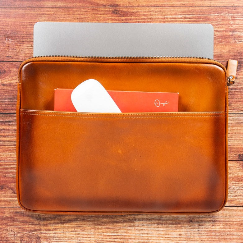 AWE Genuine Leather Sleeves Brown