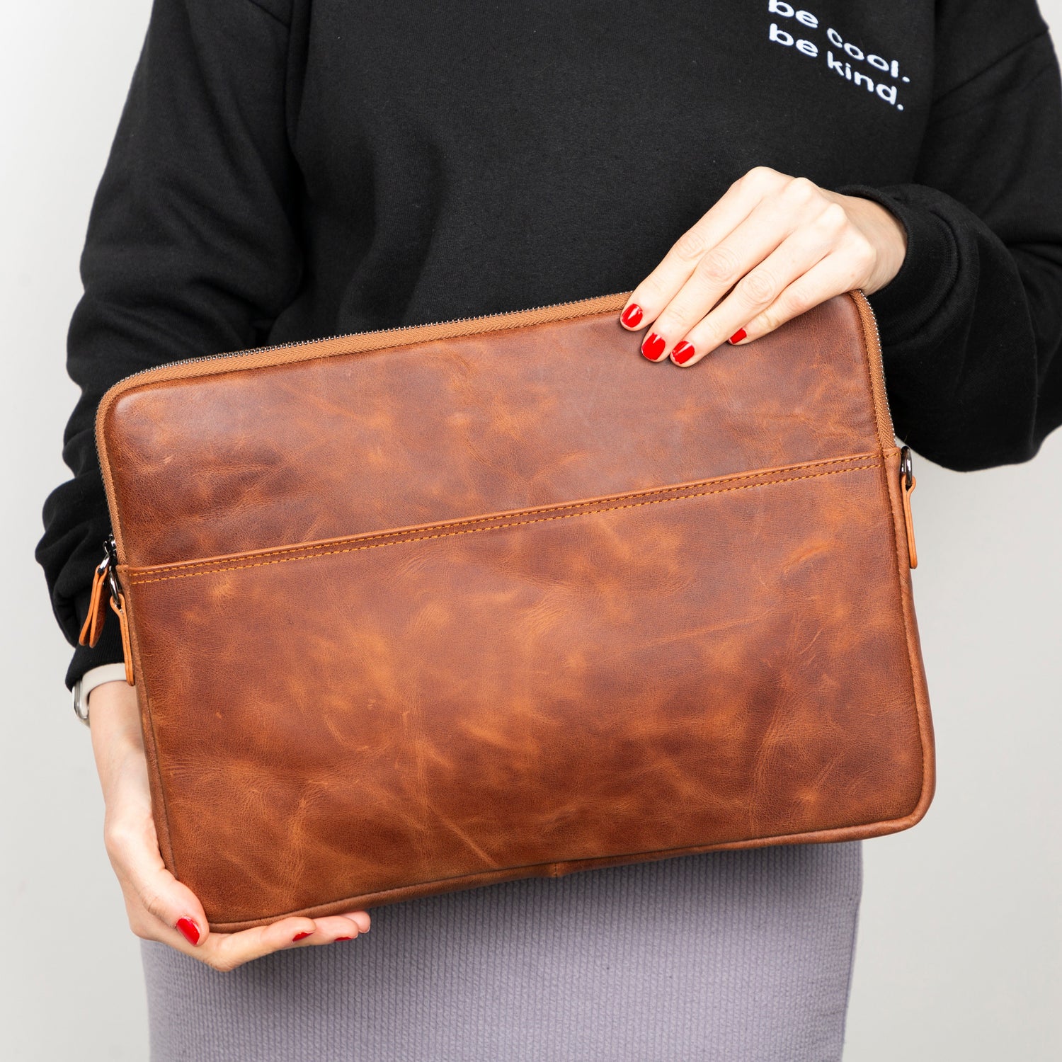 AWE Genuine Leather Sleeves Brown