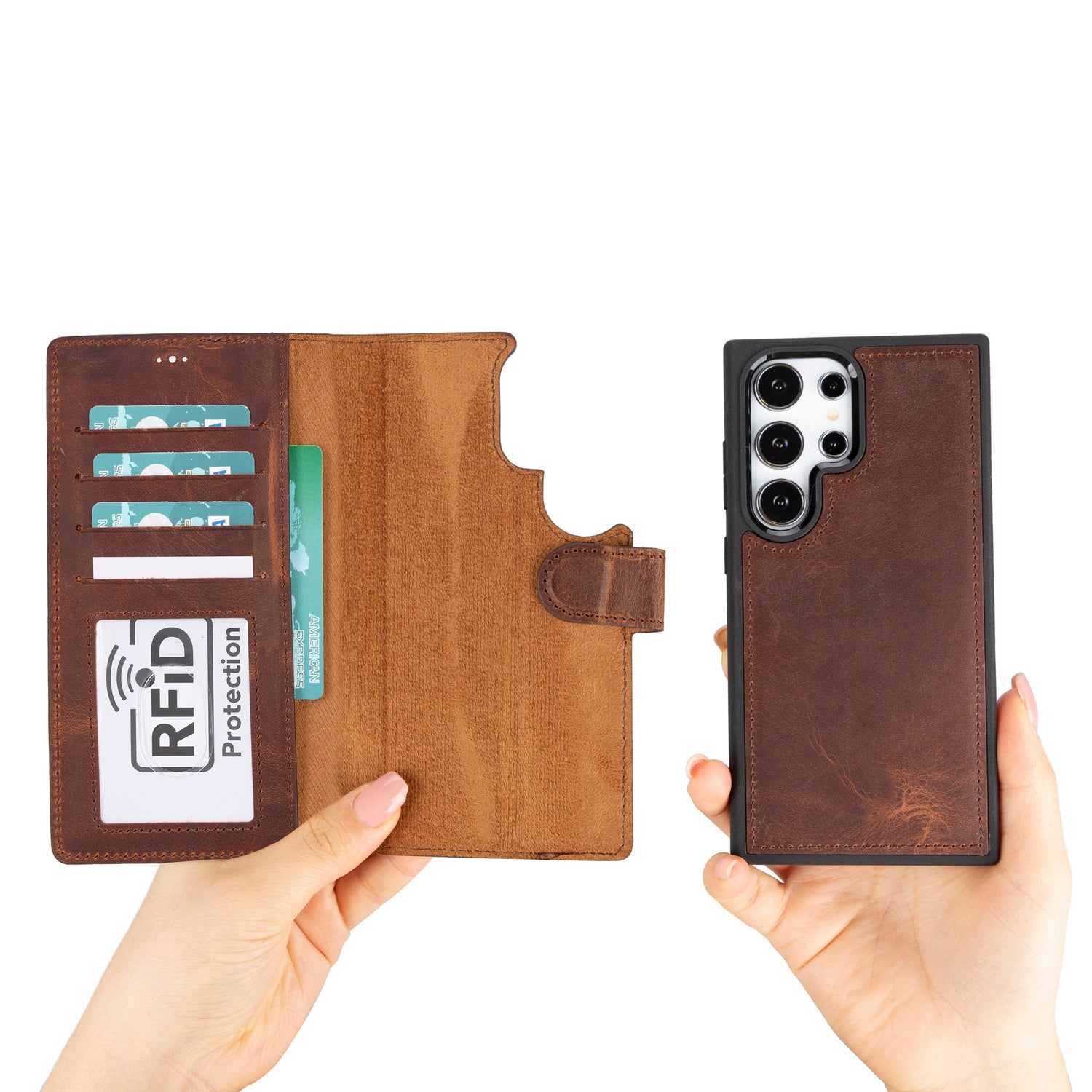 Magic Samsung Galaxy S24 Series Detachable Leather Wallet Case