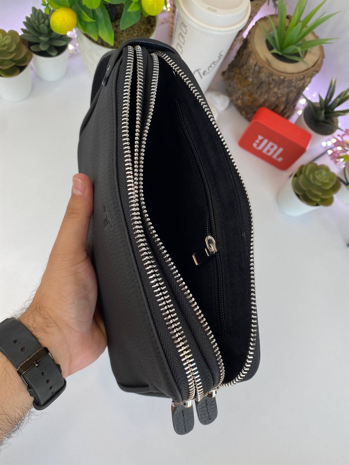 DUBLE ZIPPER HANDBAG