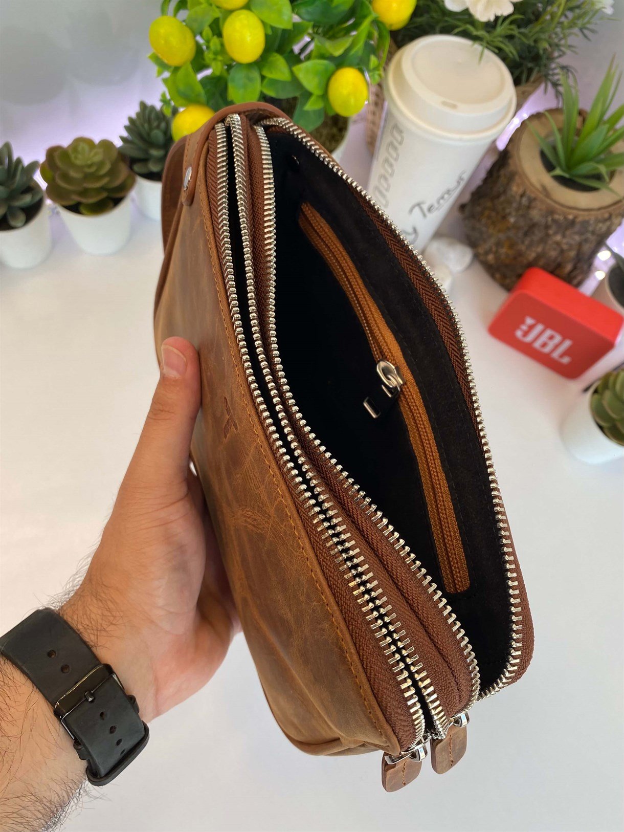 DUBLE ZIPPER HANDBAG