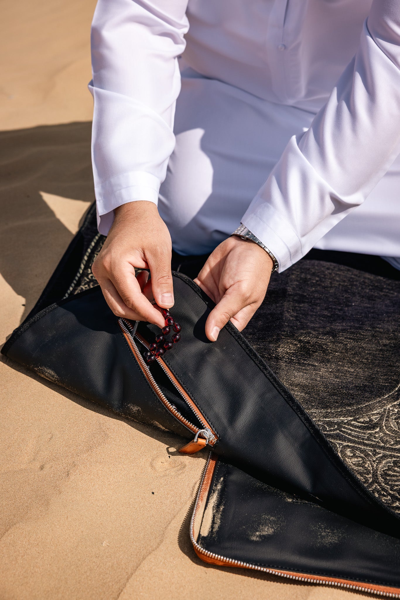 HANDCRAFTED LEATHER PRAYER RUG