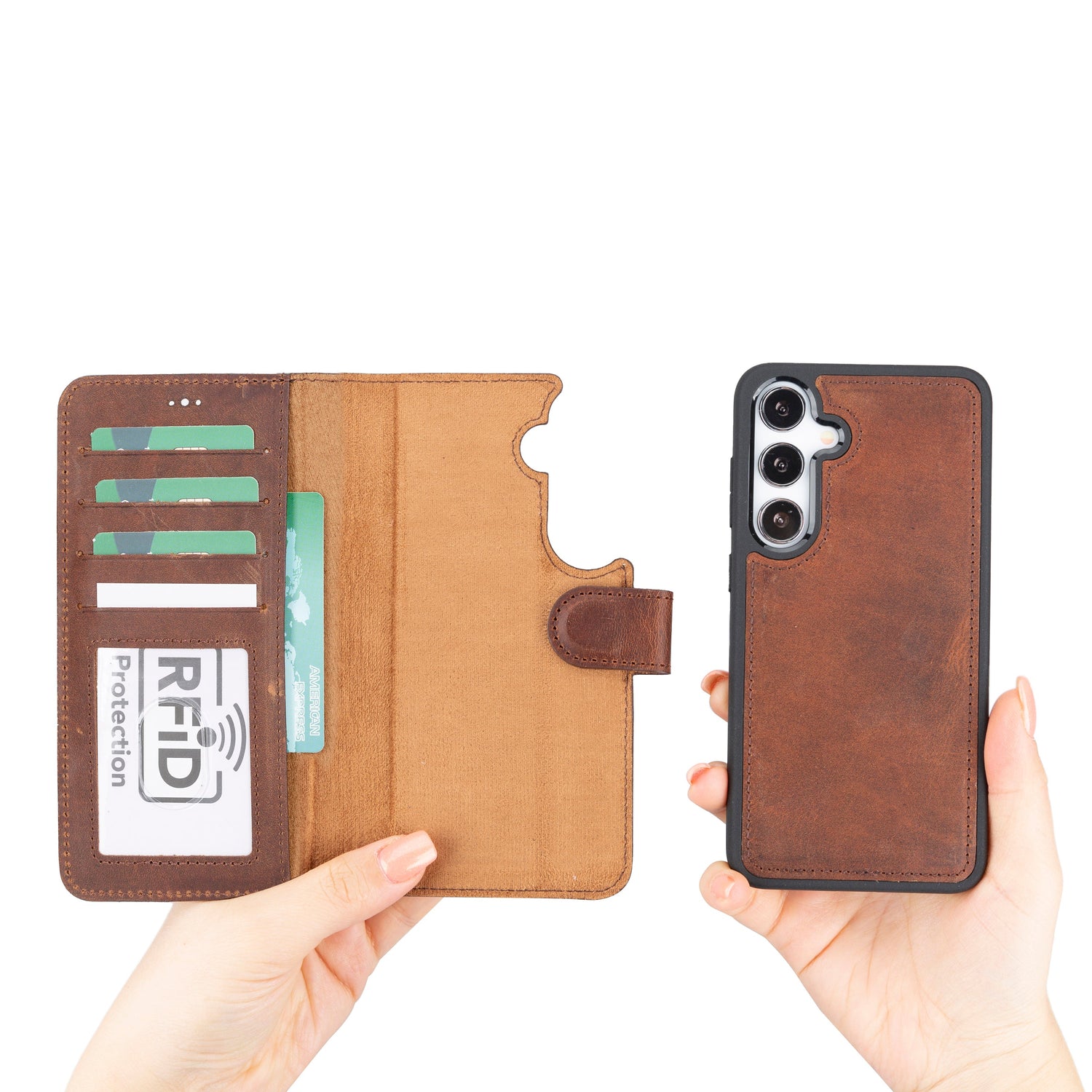 Magic Samsung Galaxy S24 Series Detachable Leather Wallet Case
