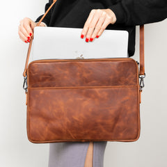 AWE Genuine Leather Sleeves Brown